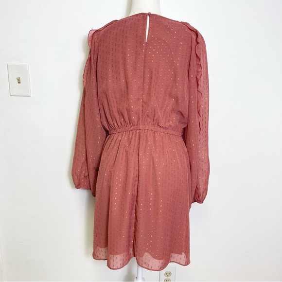 Lauren Conrad Cascading Ruffle Dress Raglan Sleeves Boatneck Midi Without Belt - Picture 10 of 15